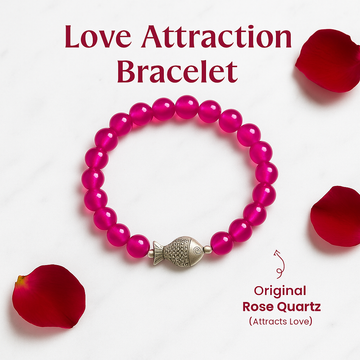 LOVE & RELATIONSHIP ATTRACTION BRACELET (ORIGINAL ROSE QUARTZ BEADS).