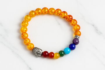 7 CHAKRA HEALING WITH YELLOW CITRINE AND BUDDHA BEAD BARCELET.