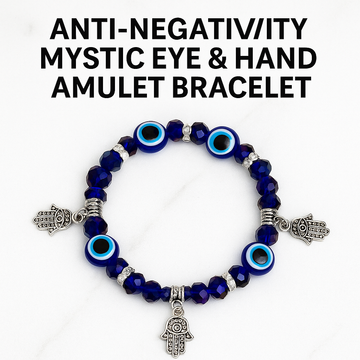 ANTI-NEGATIVITY MYSTIC EYE & HAND AMULET BRACELET.