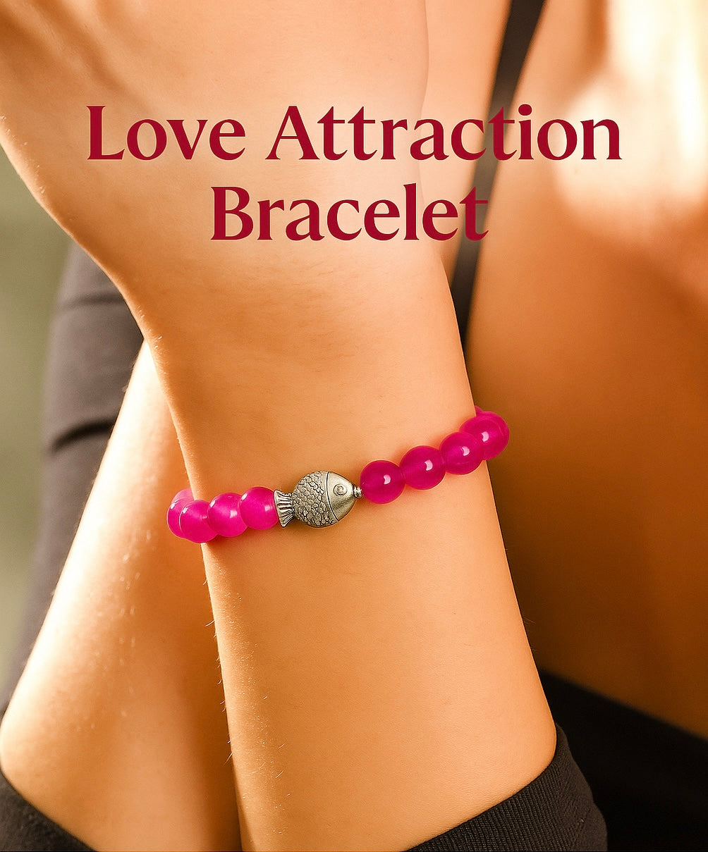 LOVE & RELATIONSHIP ATTRACTION BRACELET (ORIGINAL ROSE QUARTZ BEADS).