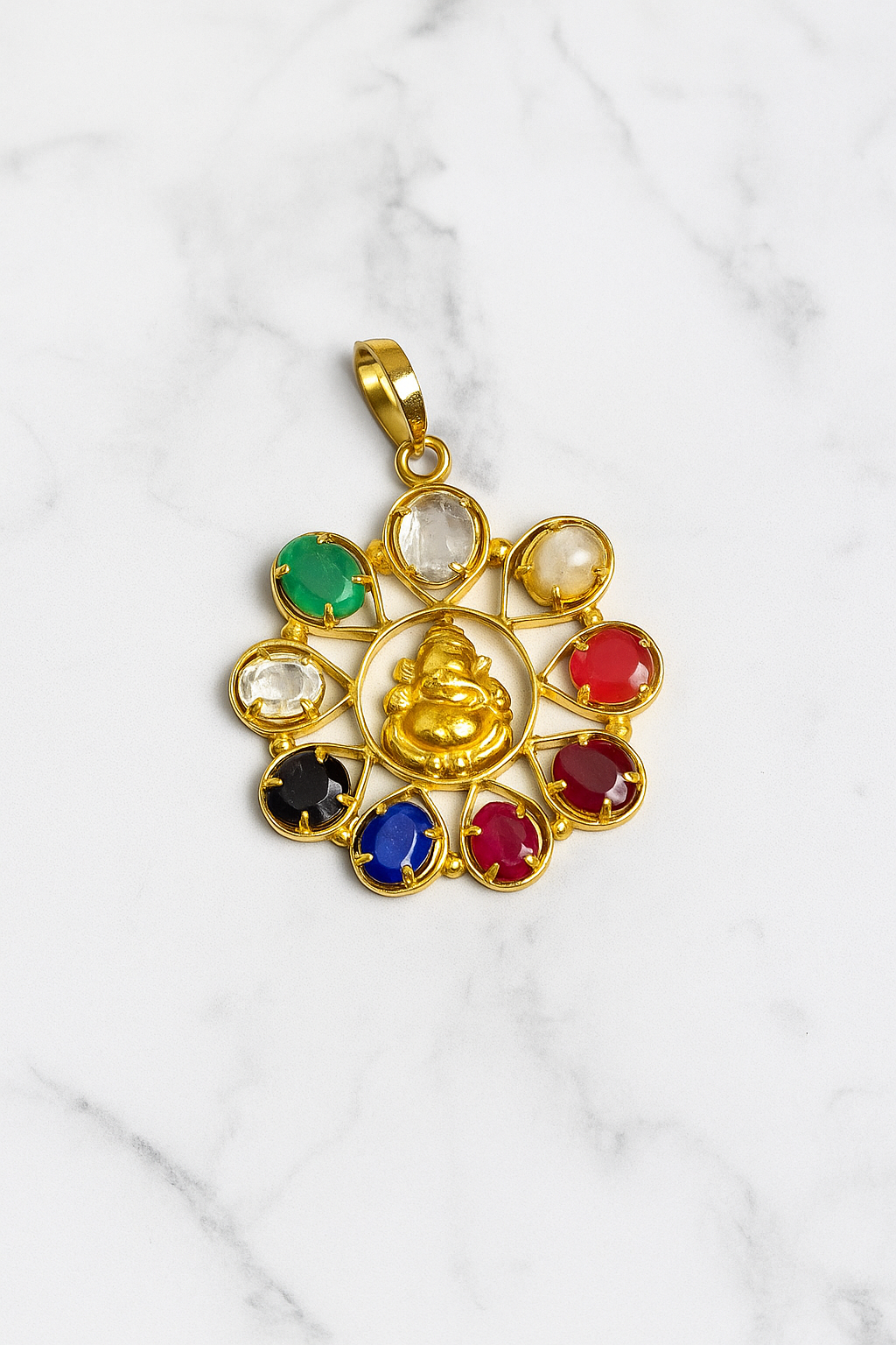 GOLD PLATTED ENERGISED NAVGRAH SHANTI UNISEX PENDENT