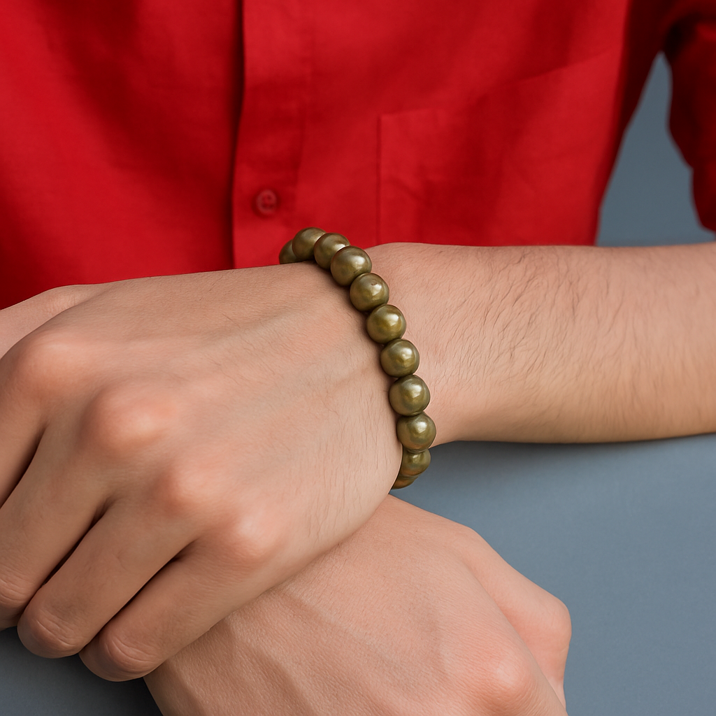 RAW POWER PYRITE BEADS BRACELET.