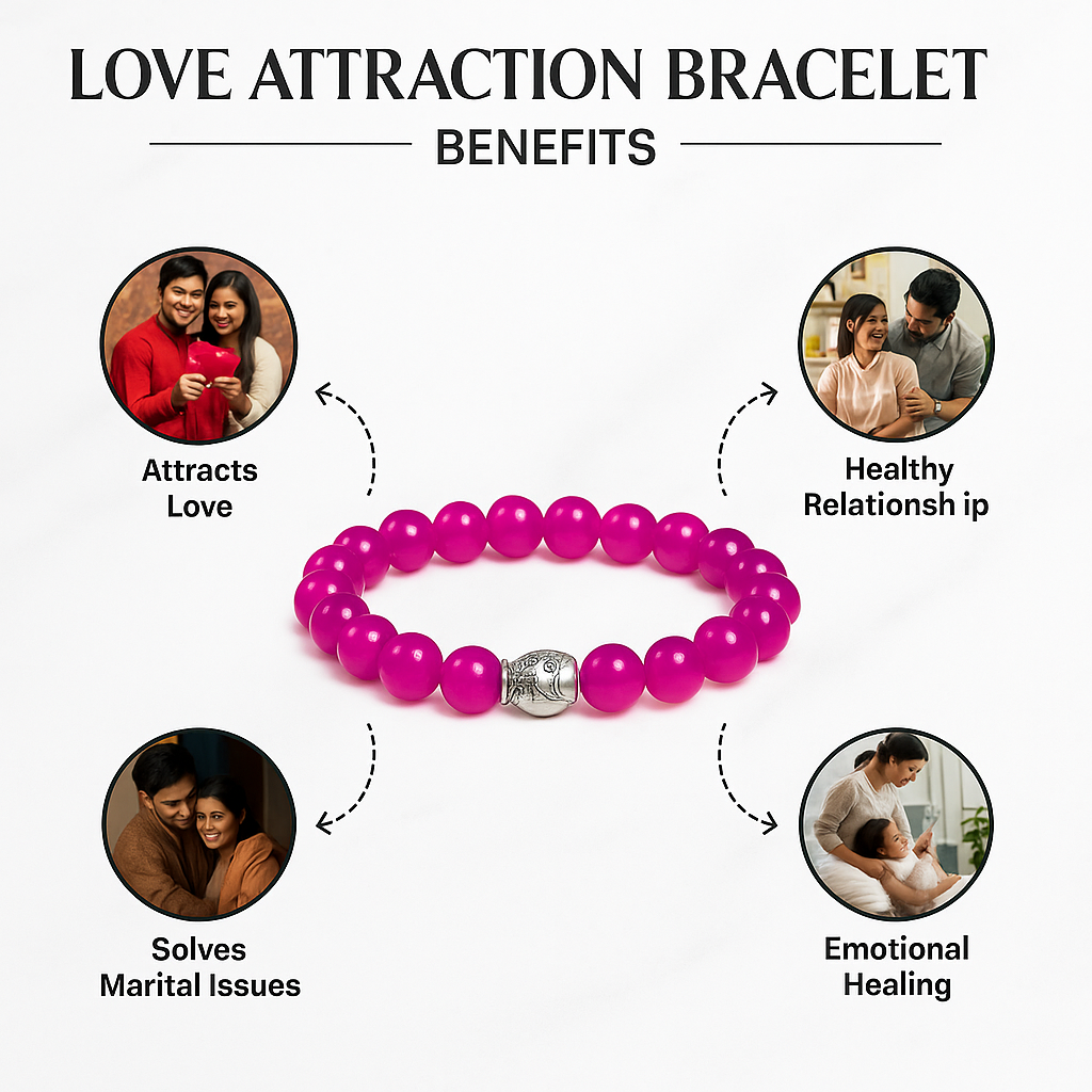 LOVE & RELATIONSHIP ATTRACTION BRACELET (ORIGINAL ROSE QUARTZ BEADS).