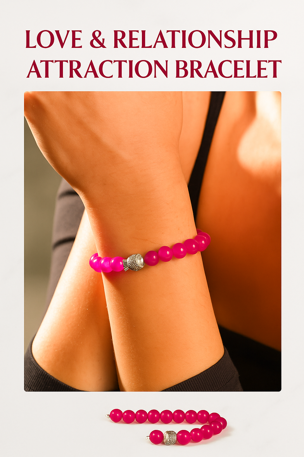 LOVE & RELATIONSHIP ATTRACTION BRACELET (ORIGINAL ROSE QUARTZ BEADS)