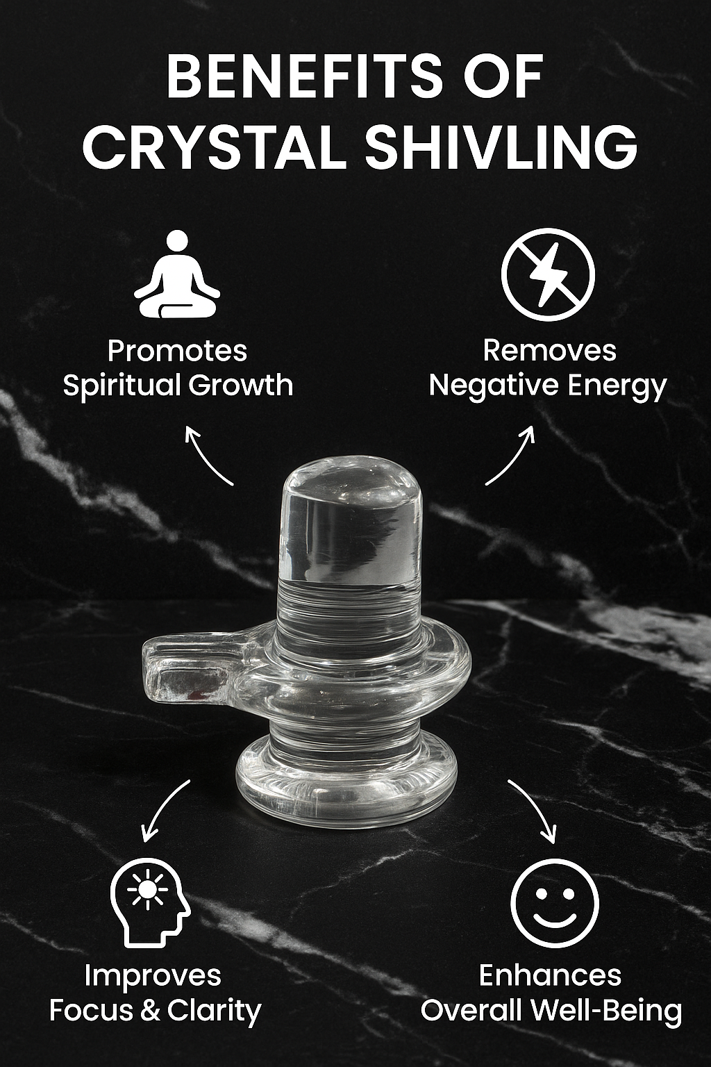 CRYSTAL SHIVLING FOR HOME AND OFFICE.