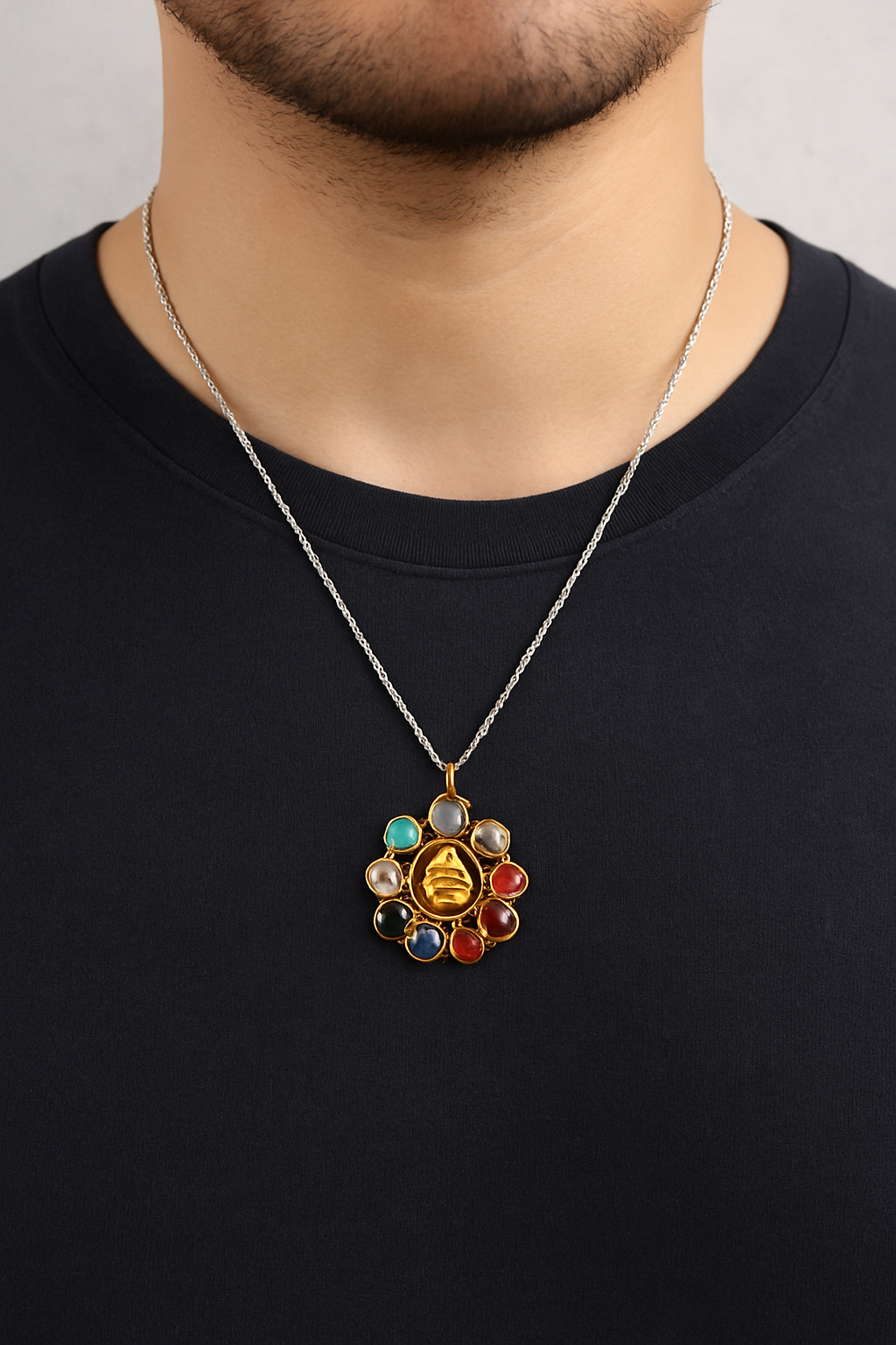 GOLD PLATTED ENERGISED NAVGRAH SHANTI UNISEX PENDENT
