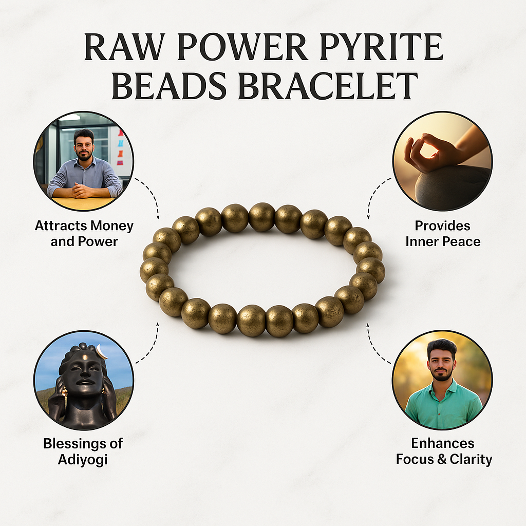 RAW POWER PYRITE BEADS BRACELET.