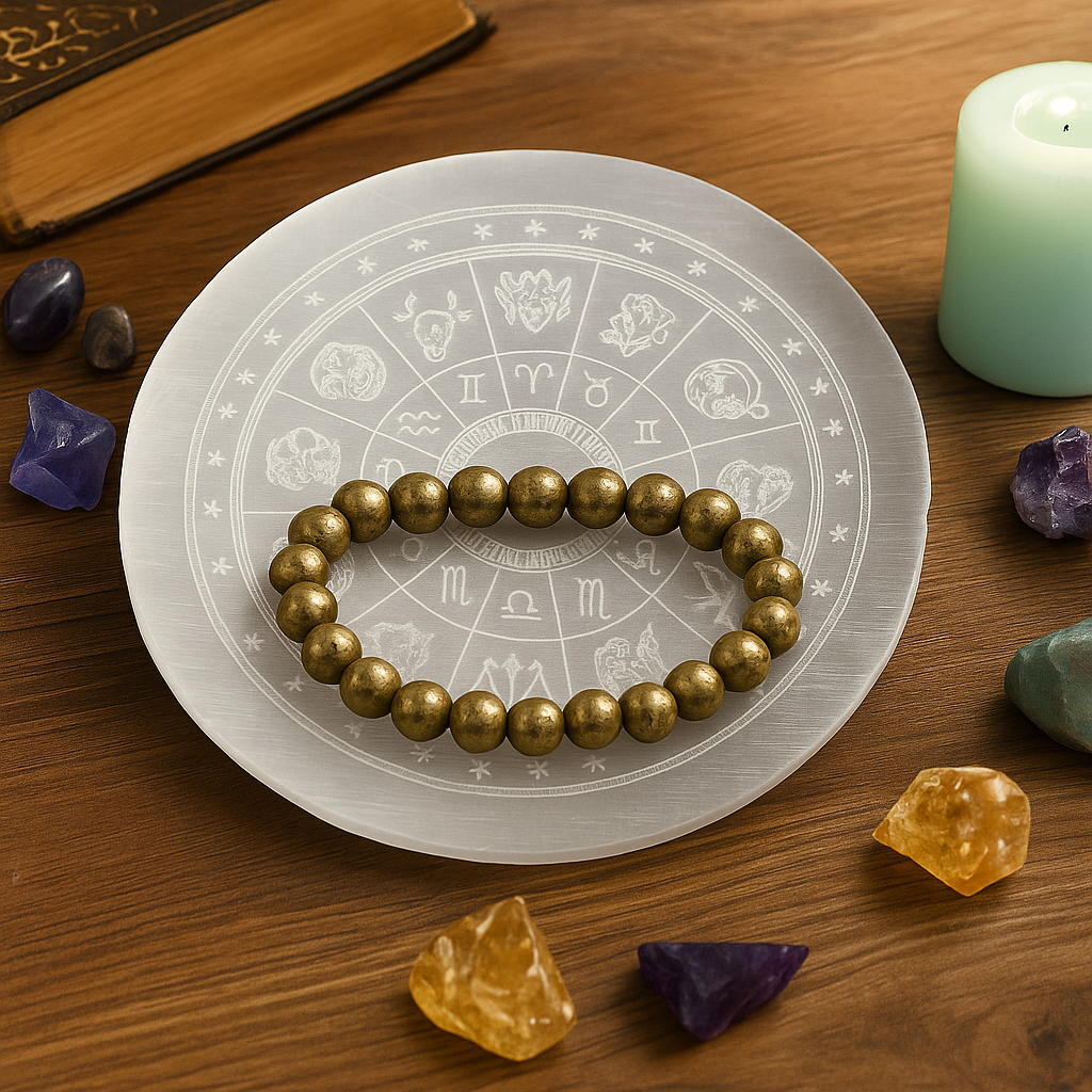 RAW POWER PYRITE BEADS BRACELET.